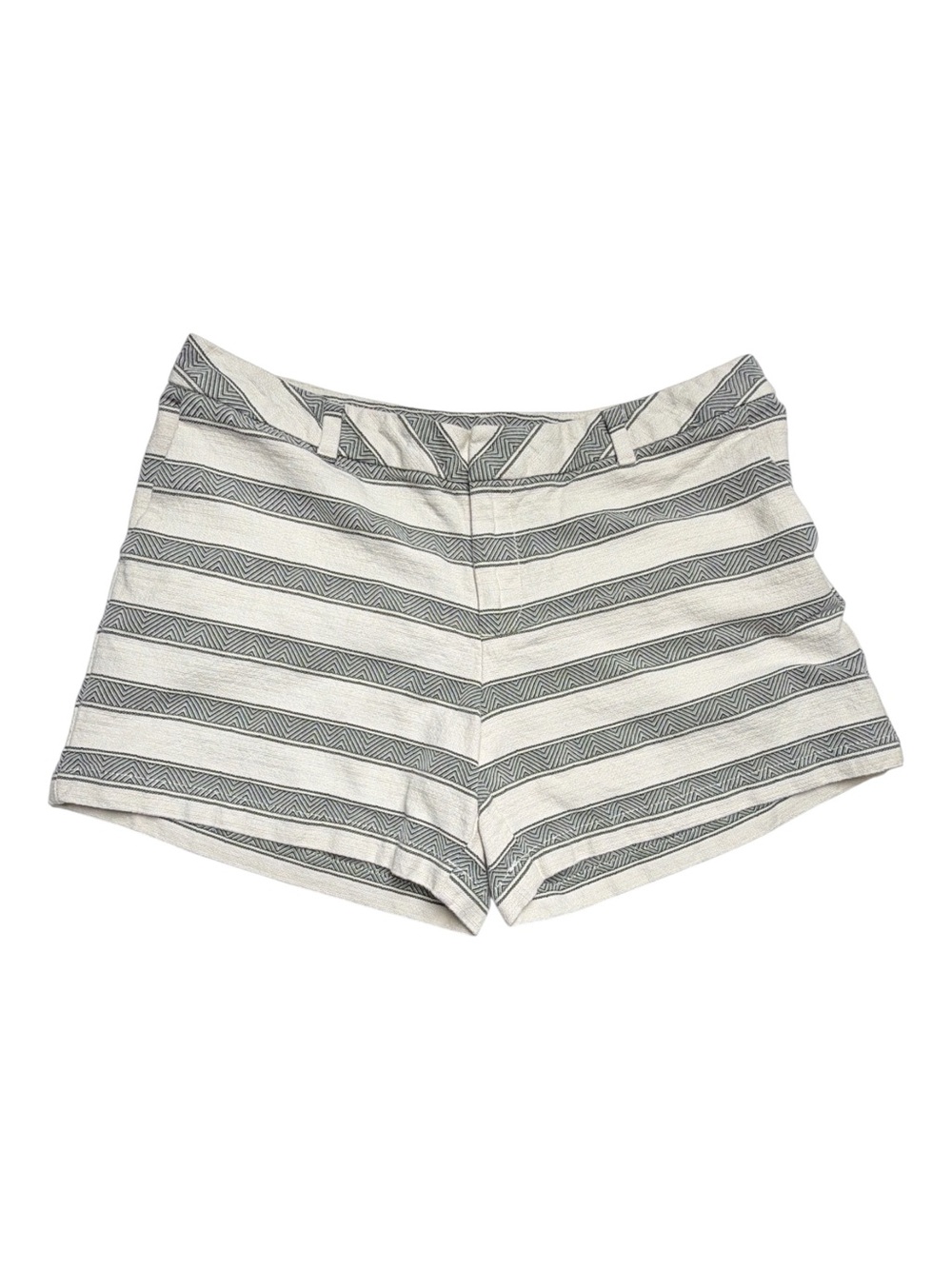 Liz Claiborne Striped High Waist Shorts - White & Gray Size 14